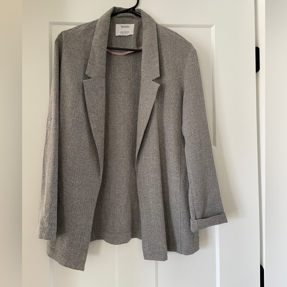 Bershka blazer long grey oversized